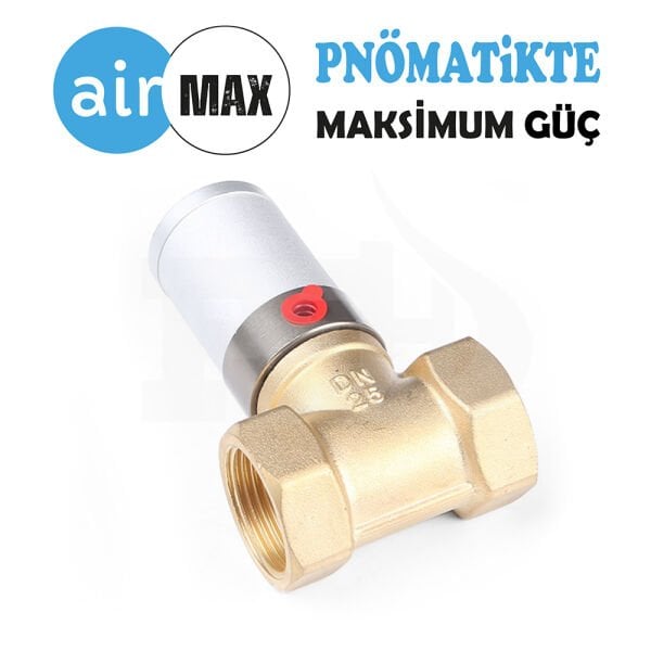 DİK TİP PİRİNÇ GÖVDE PİSTONLU PNÖMATİK VANA N.K